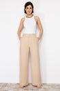 Beige Wide Leg/wide Leg Woven Pants Twoss24pl00061