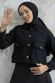 Liesa Cache Jacket With Cover Pockets - Black Ms00an1093