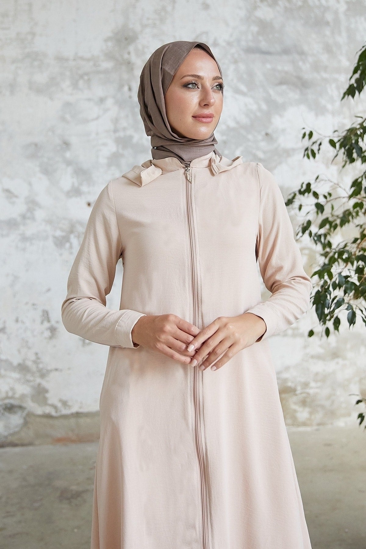 Lure Hooded Abaya - Beige Ms00ant99119