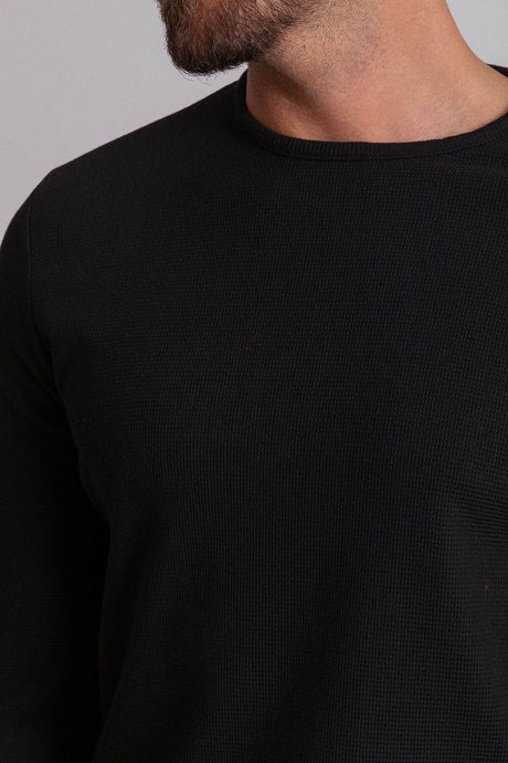 Anthracite Color Slim Fit Long Sleeve Crew Neck Men's T-shirt 36679.21k