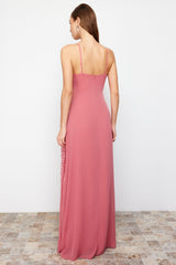 Dusty Rose Chiffon Long Night Evening Dress Tprss24ae00072