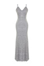 Grey Sequin Long Night Evening Dress Tprss24ae00036