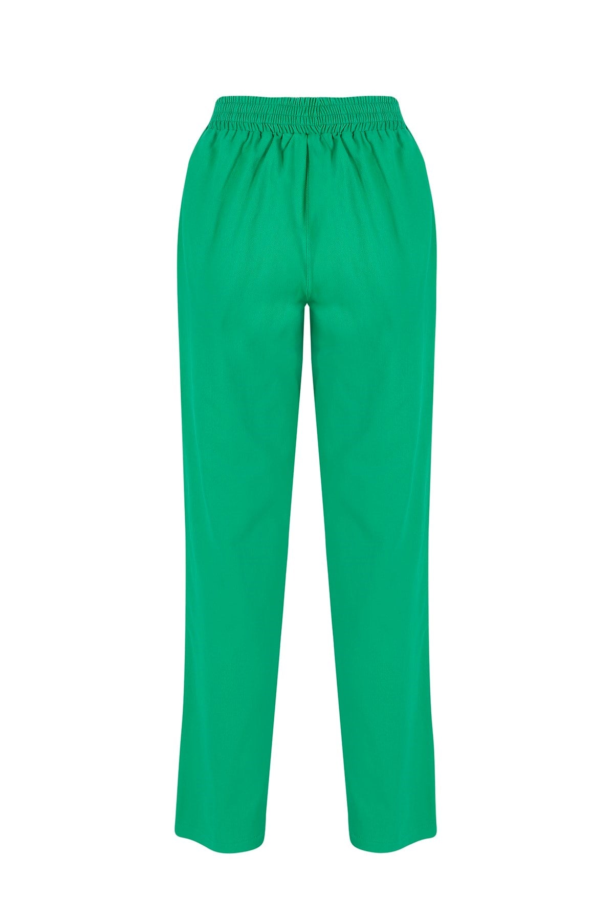 Women's Green Staple Detailed Waist Part Elastic Pants Lg-oz242-ckt