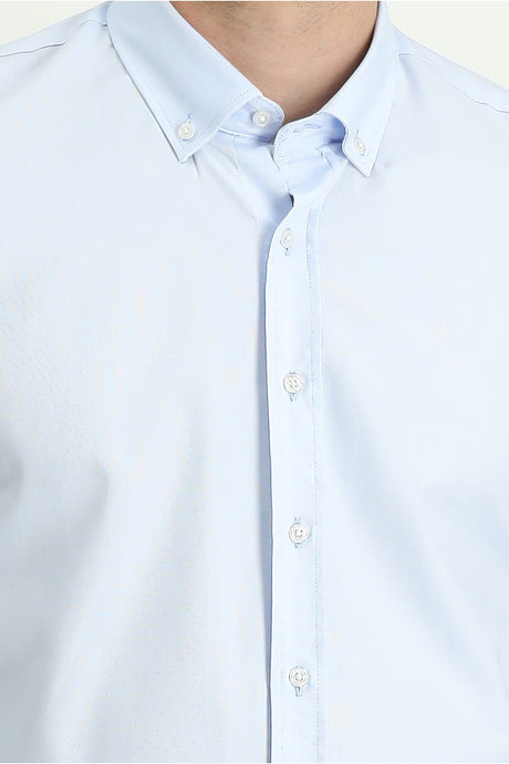 Long Sleeve Slim Fit Oxford Cotton Shirt 469295