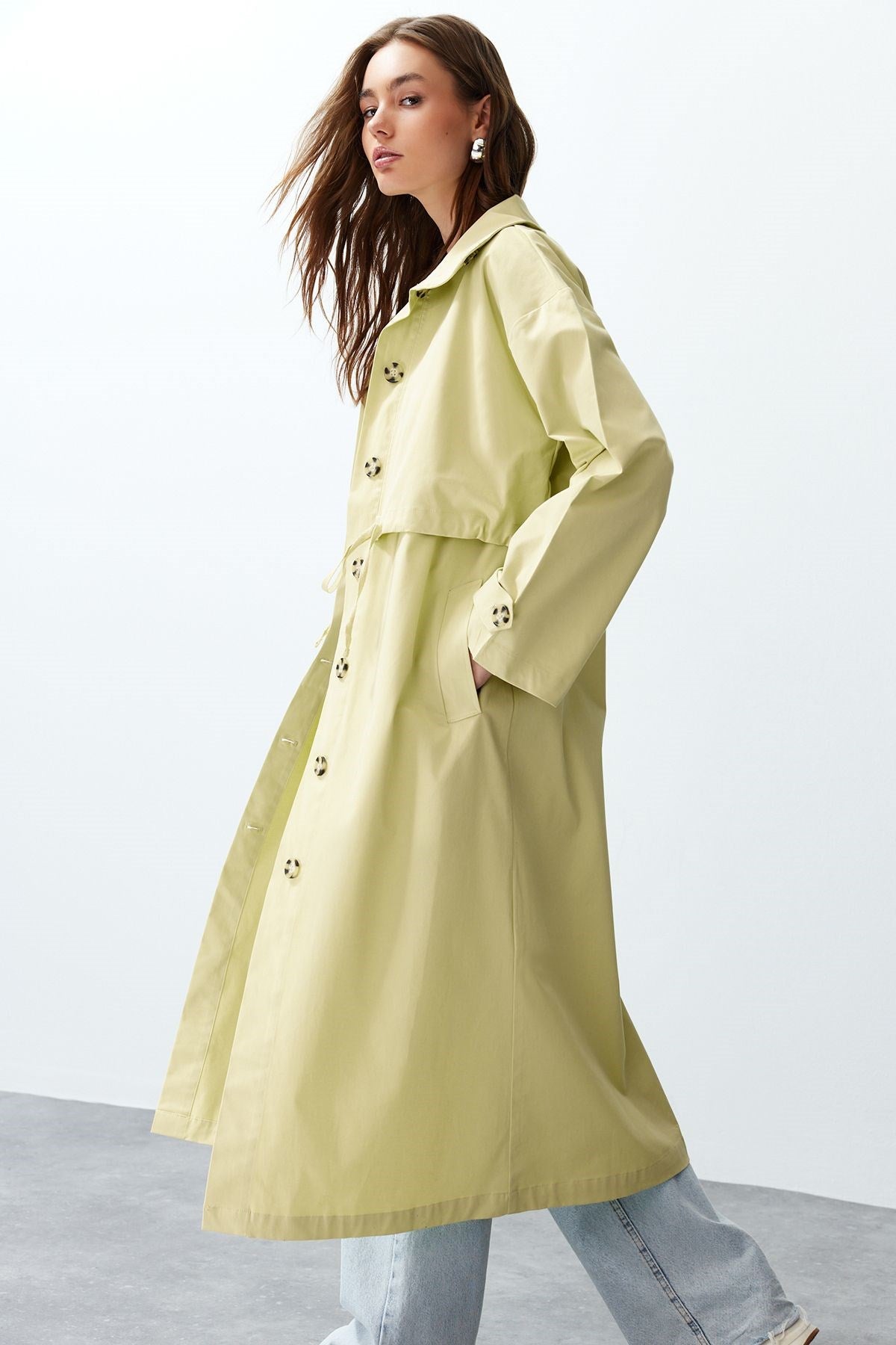 Mint Oversize Wide Cut Long Trench Coat Twoss24tr00017