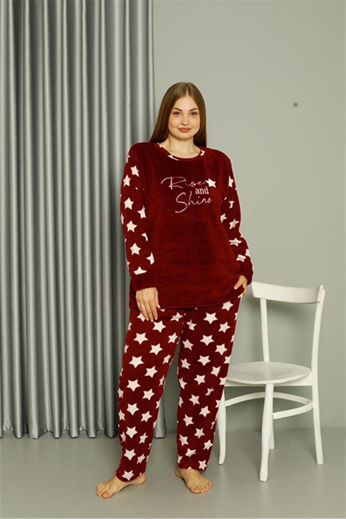 Welsoft Fleece Women Plus Size Powder Pajama Set 808042