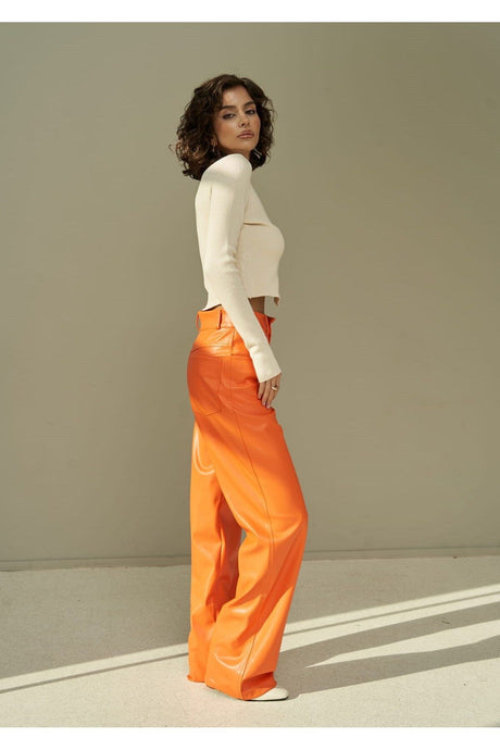 Scott Orange Leather Pants 2293