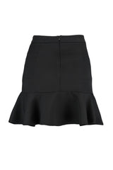 Black Skirt With Flounce Mini Woven Skirt Twoaw20et0617