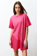 Fuchsia Plain Knitted Dress Twoss24el00408