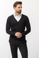 Solid Navy Color Slim Fit Buttoned Knitwear Mens Cardigan 11228.22y