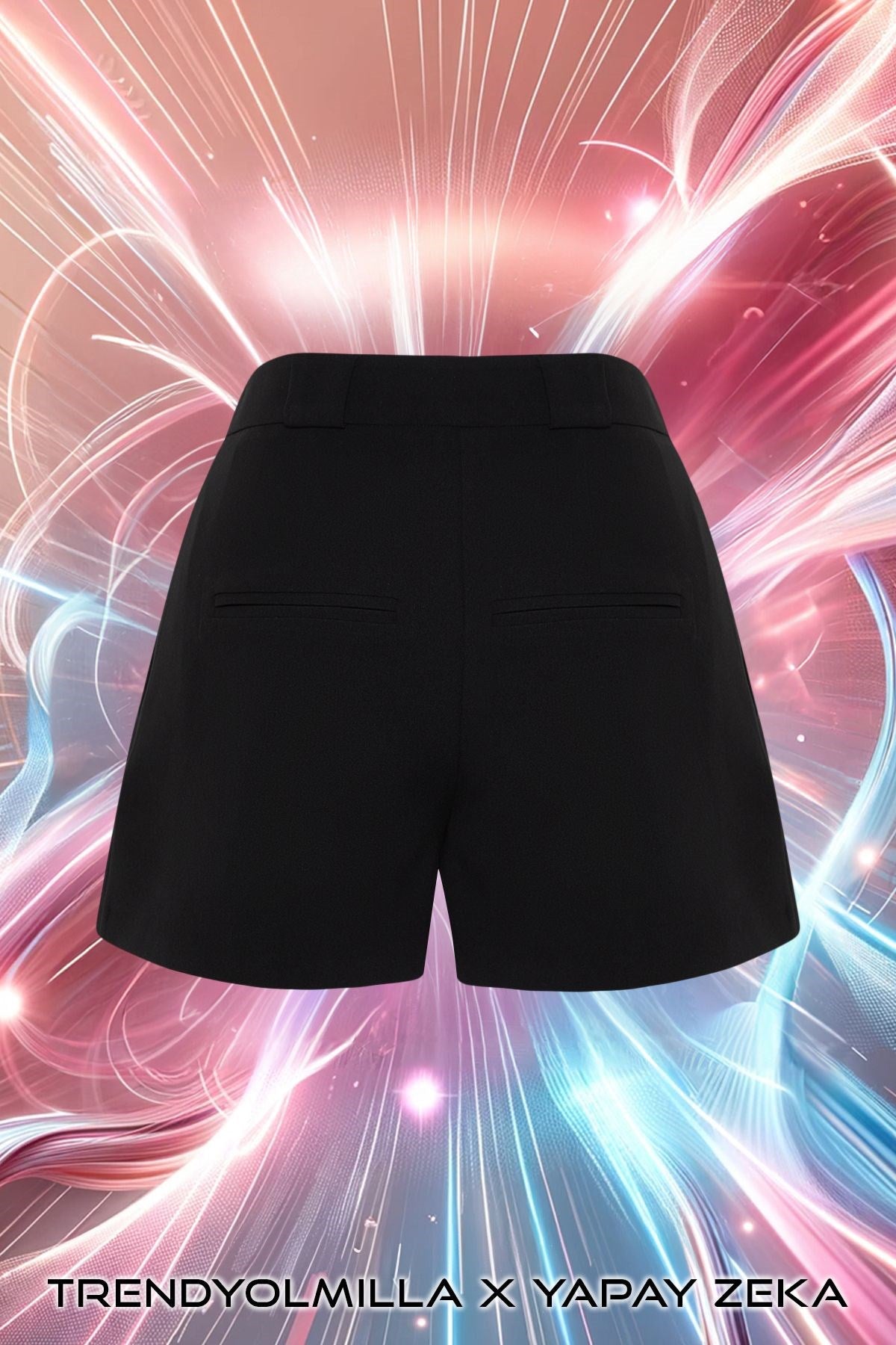 X Ai Black Pleated Short Shorts & Bermuda Twoss24sr00172