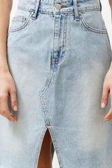 Blue Stitching Detailed Denim Skirt Twoss24et00094