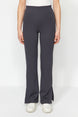 Black Sides Slit Flare/spanish Leg High Waist Knit Pants Twoss23pl00134