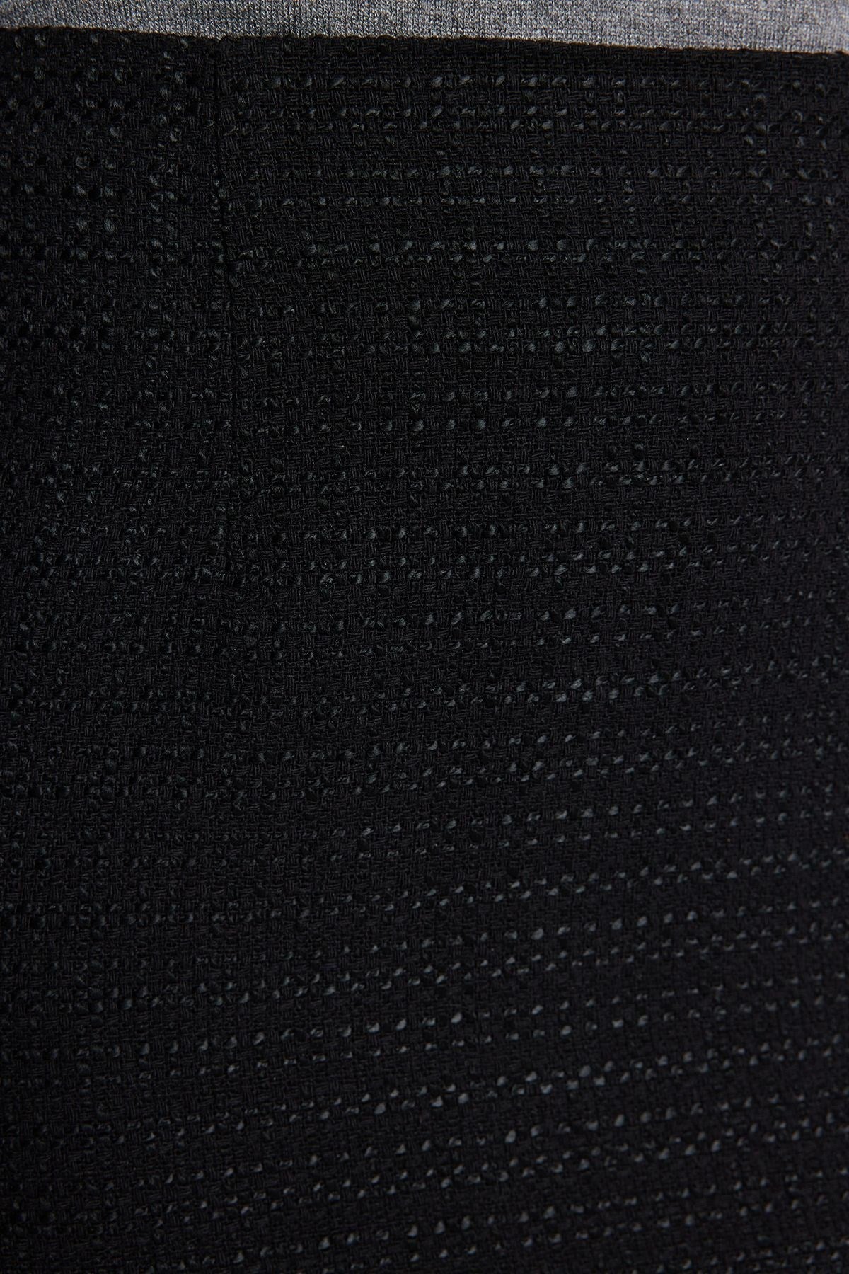 Black Basic Tweed Fabric Mini Woven Skirt Twoaw24et00273