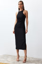 Black Body Sitting Shiny Stone Chic Evening Dress Tprss24el00128