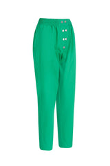 Women's Green Staple Detailed Waist Part Elastic Pants Lg-oz242-ckt