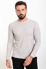 Plain Black Slim Fit Crew Neck Long Sleeve Mens T-shirt 36801.23k