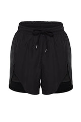 Black 2 Layer Inner Shorts Knitted Sport Shorts Thmss24sr00005