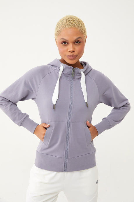 Women's Salmon Organic Cotton Zipper Hooded Sports Tracksuit Top 0728 Tb23wy06s0728-1