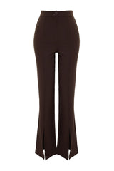 Black Flare Spanish Leg Leg Slit Detailed Woven Pants Twoaw22pl0046