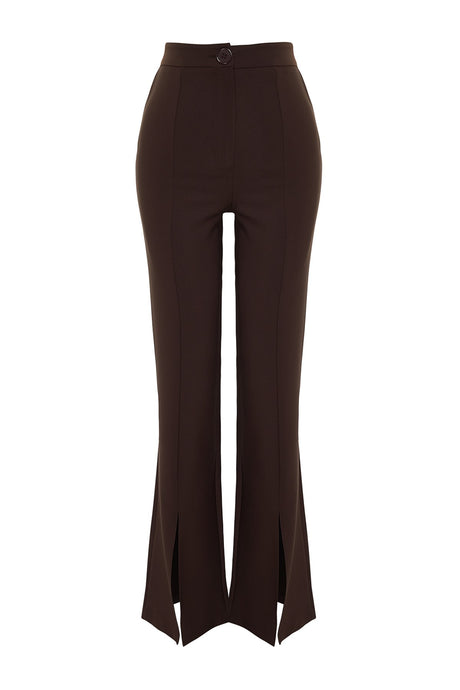 Black Flare Spanish Leg Leg Slit Detailed Woven Pants Twoaw22pl0046