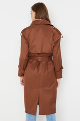 Beige Belted Water Repellent Trench Coat Twoss20tr0012