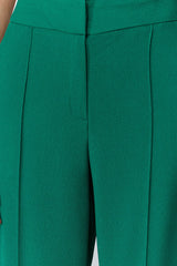 Green Cigarette Ribbed Woven Pants Twoss24pl00117