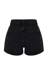 Black Stitching Detailed Denim Shorts & Bermuda Twoss24sr00074