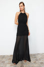 Black Body Sitting Chiffon Woven Dress Tprss24ae00070