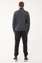 Men's Navy Blue Half Zipper Soft Textured Sweatshirt 1550 Tb23ml11w1550-1