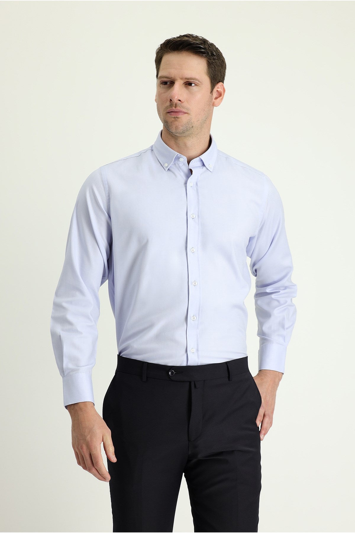 Long Sleeve Regular Fit Oxford Cotton Shirt 469296