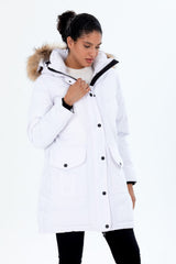 Women's Long Removable Fur Hooded Padded Windproof Water Repellent Inflatable Coat 8645 Gfx8645