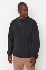 Cinnamon Men's Crew Neck Oversize Fit Knitwear Sweater Tmnaw22kz0146