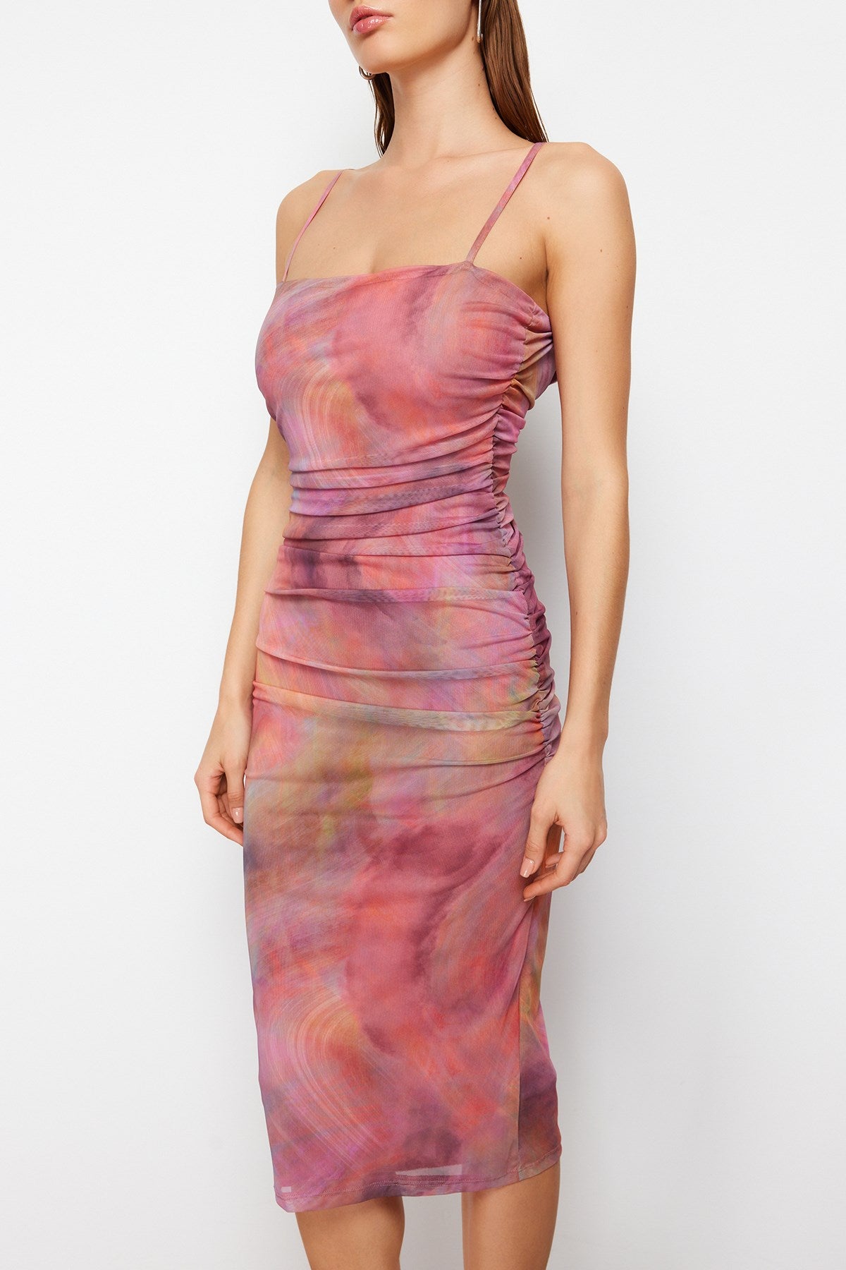 Multi-color Abstract Pattern Stylish Evening Dress Tprss24el00150