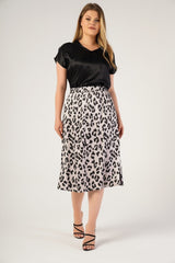 Plus Size Leopard Print Skirt 230700016