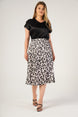 Plus Size Leopard Print Skirt 230700016