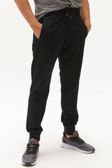 Men's Black Woven Zipper Front Striped Pocket Sports And Casual Tracksuit Hiking Pants 0355 Tb23ml05