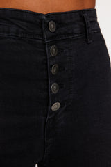 Navy Blue Front Button High Waist Jegging Jeans Twoaw21je0446