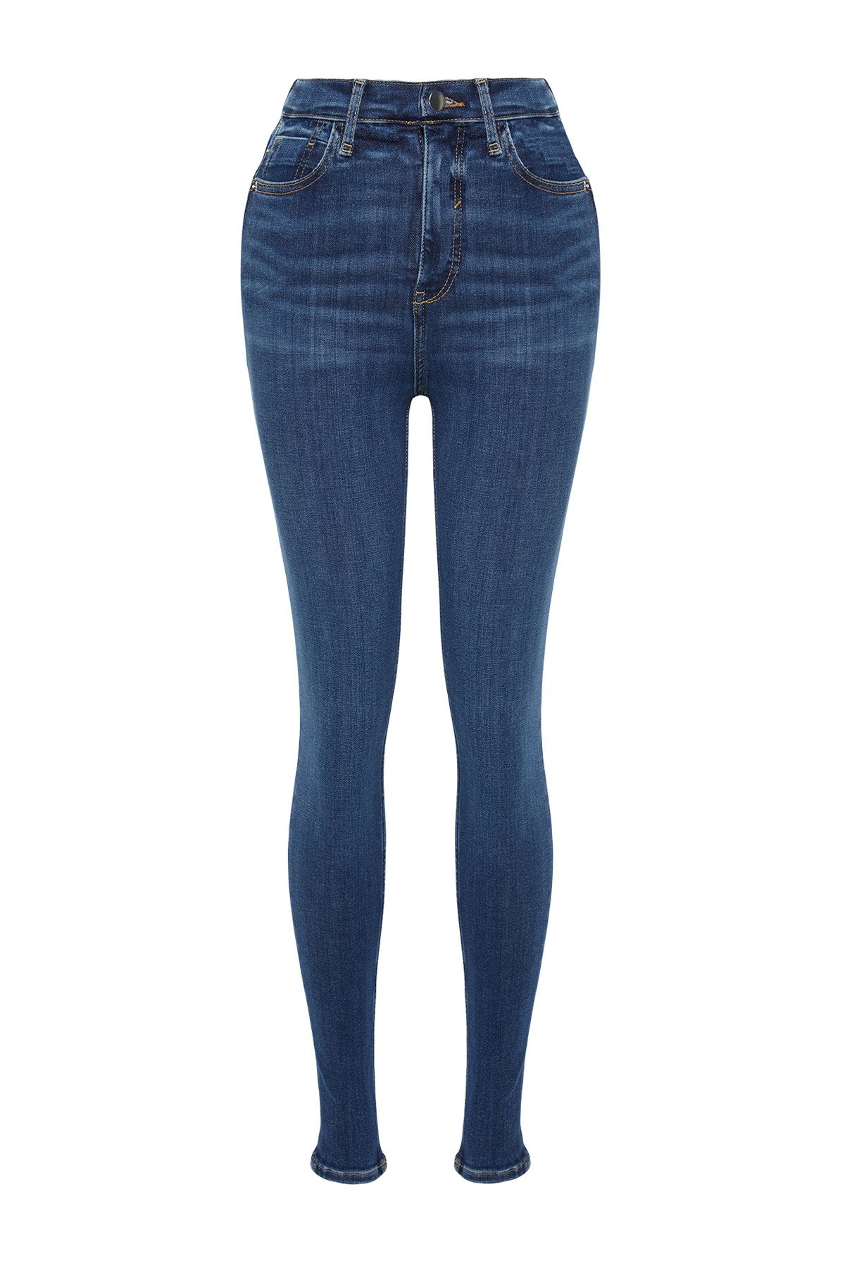 Dark Blue Push Up High Waist Skinny Jeans Twoss24je00086