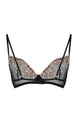 Black Embroidered Balconette Lace Bra Tbbaw23cw00009