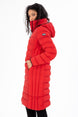 Women's Long Neck Detachable Hooded Padded Inflatable Coat 8664 Gfx8664