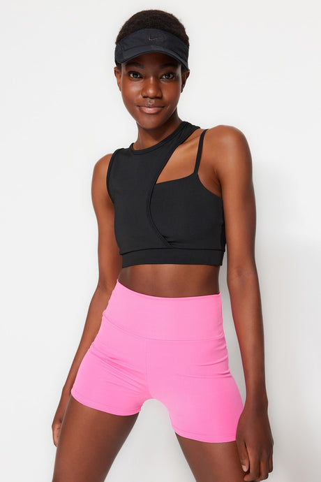 Black Medium Support/styling Sports Bra Thmss23ss00017