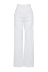 Limited Edition Ecru Ribbed Woven Pants Twoss24pl00103