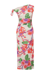 Limited Edition Multicolor Flower Printed Knitted Maxi Flexible Pencil Dress Twoss24el00563