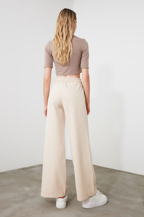 Stone Wide Leg/wide Leg Sides Buttoned Woven Pants Twoss20pl0398