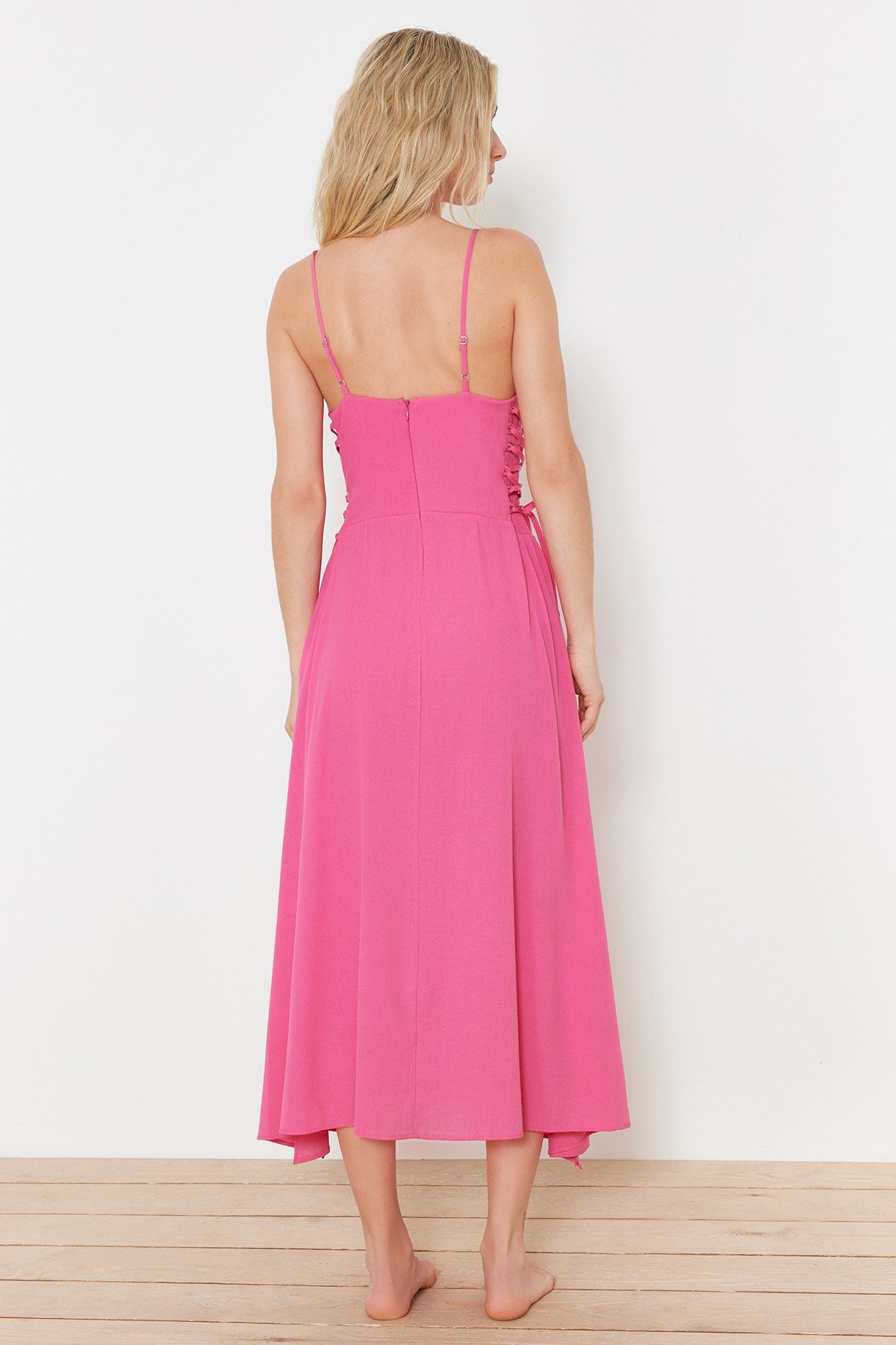 Fuchsia Maxi Woven Beach Dress Tbess24el00098