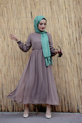 Hijab Sleeve Giffon Dress Chiffonb01