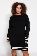 Black Line Detailed Knitwear Dress Tbbaw24ah00019