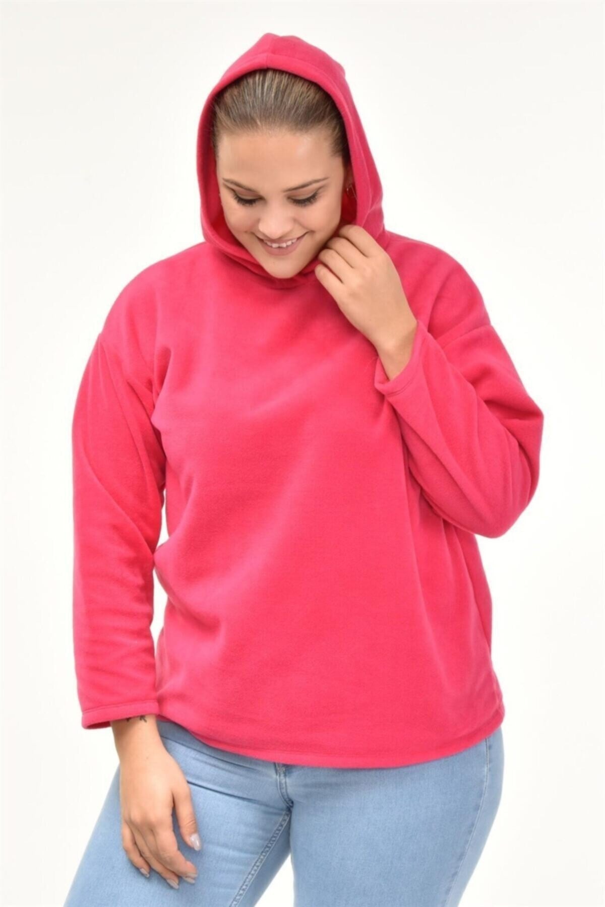 Fleece Fabric Hooded Sweat-fuchsia Sea-sw2105