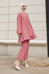 Lively Skirt Ruffle Duo Set - Powder Ms00ant12990